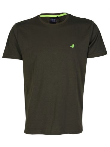 US GRAND Ανδρικό λαδί κοντομάνικο T-Shirt μπλουζάκι