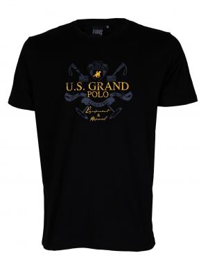 US GRAND Men's black short sleeve T-Shirt UST 317 Nero