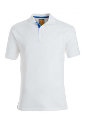 REDMOND Men's white short sleeve pique polo shirt