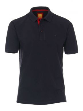 REDMOND Men's blue navy short sleeve pique polo shirt