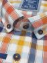 REDMOND Ανδρικό πορτοκαλί-μπλέ καρό πουκάμισο easy iron