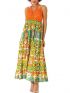 POSITANO Italian colorful long dress, embroidery.11480