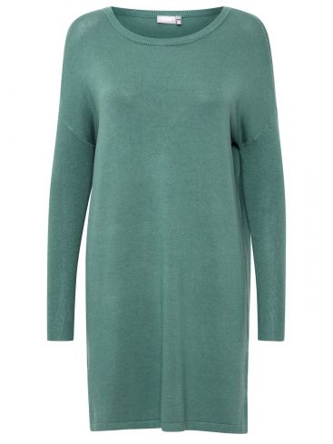 FRANSA Γυναικεία πράσινη μακρυμάνικη πλεκτή μπλούζα τούνικ 20610791 185611