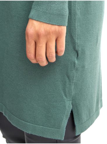 FRANSA Women's green long-sleeved knitted tunic blouse 20610791 185611