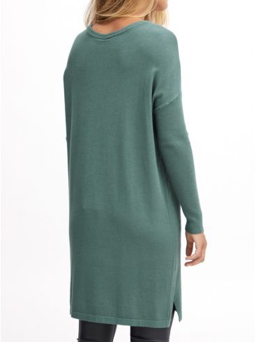 FRANSA Γυναικεία πράσινη μακρυμάνικη πλεκτή μπλούζα τούνικ 20610791 185611