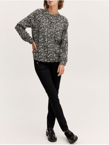 FRANSA Women's long-sleeve mao knit blouse 20610953 201363