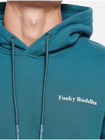 FUNKY BUDDHA Men's long sleeve sweatshirt FBM006-002-06 OCEAN GREEN