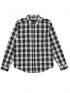LOSAN Men's black and white long sleeve shirt. 100% Cotton. 221-3000AL