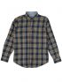 LOSAN Ανδρικό μουσταρδί-μπλέ-γκρί μακρυμάνικο πετσετέ πουκάμισο 221-3335AL