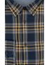 LOSAN Ανδρικό μουσταρδί-μπλέ-γκρί μακρυμάνικο πετσετέ πουκάμισο 221-3335AL