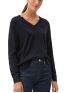 S.OLIVER Γυναικεία μαύρη μακρυμάνικη μπλούζα, ανάγλυφη  2119008.9999 Black