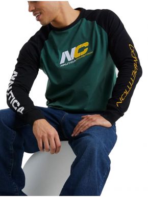 NAUTICA Competition Men's black long sleeve shirt N7G00778 Ormond Moss Green 523