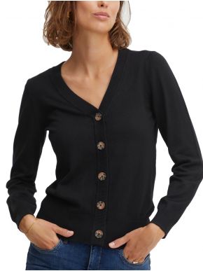 FRANSA Women's black knitted cardigan 20610790-200113
