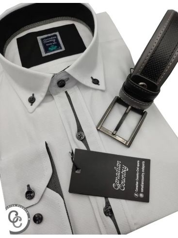 CANADIAN COUNTRY Ανδρικό λευκό μακρυμάνικο πουκάμισο 4400-10