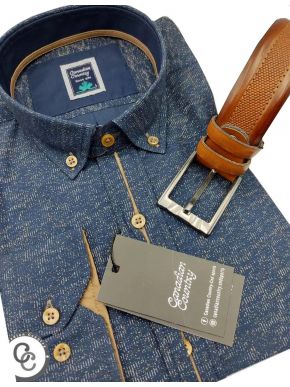 More about CANADIAN COUNTRY Men's Blue Long Sleeve Shirt, Button Collar