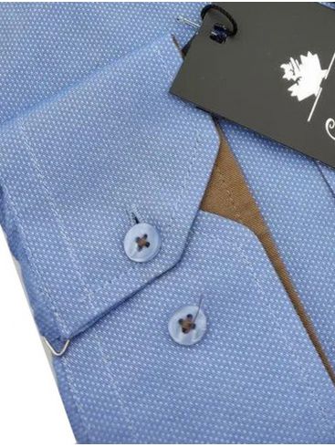 CANADIAN COUNTRY Ανδρικό γαλάζιο μακρυμάνικο πουκάμισο μάο 4450-3