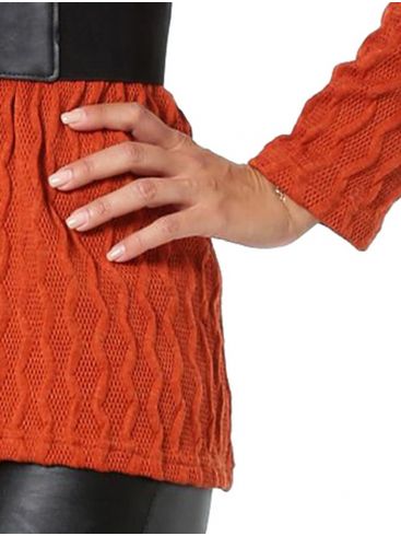 ANNA RAXEVSKY Orange knitted turtleneck B22216 Orange