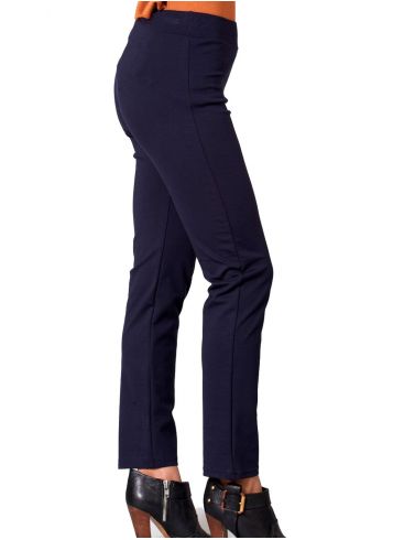 ANNA RAXEVSKY Women's blue plaid elastic pants T21112 BLUE