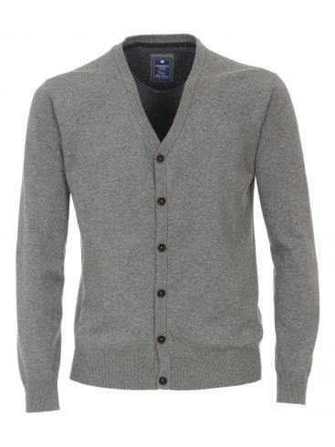 REDMOND Men's gray knitted cardigan