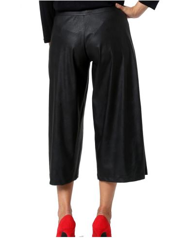 ANNA RAXEVSKY Γυναικείο μαύρη ελαστική zip culotte T22210 BLACK
