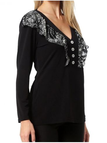 ANNA RAXEVSKY Black blouse B22221 ORANGE
