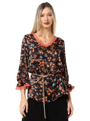 ANNA RAXEVSKY Floral satin blouse B22225