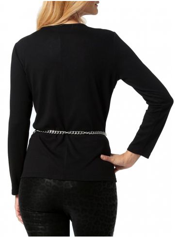 ANNA RAXEVSKY Black knit blouse B22215