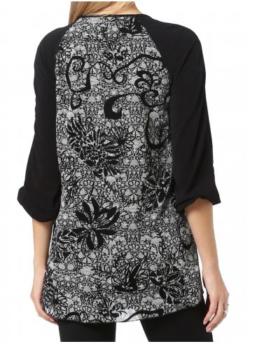 ANNA RAXEVSKY Black and white muslin blouse B22213