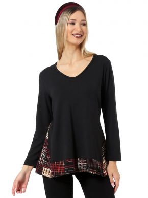 NNA RAXEVSKY Black V-neck knit blouse B22208