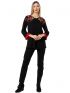 ANNA RAXEVSKY Women's black elastic leggings, elastic waist T22202 BLACK