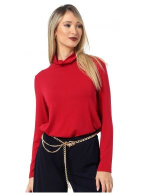 ANNA RAXEVSKY Red knitted turtleneck B22227 RED