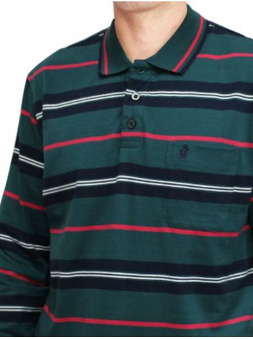 FORESTAL Men's colorful long sleeve polo shirt. 720-531A Verde Oscuro