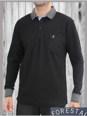 More about FORESTAL Ανδρική μαύρη μακρυμάνικη μπλούζα πόλο 720-530N Color 89