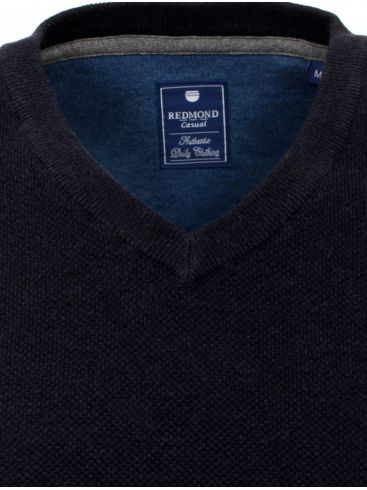 REDMOND Men's navy blue knitted blouse