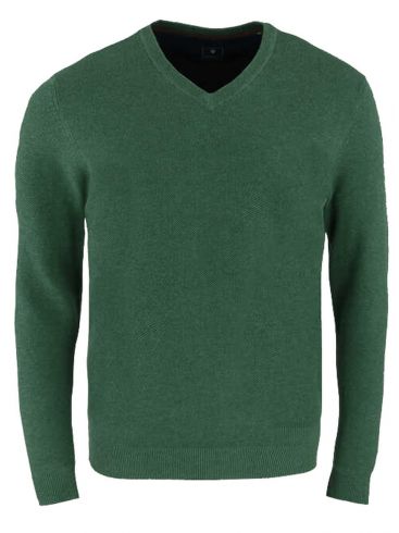 REDMOND Men's green knitted V sweater