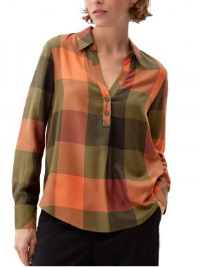 S.OLIVER Γυναικεία λαδί μπλούζα πουκάμισο 2120721.79N0 olive