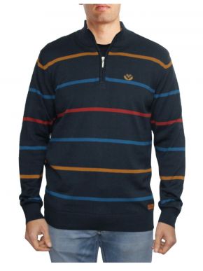 FORESTAL Ανδρική πολύχρωμη ριγέ πλεκτή μπλούζα 330527 Color 65 Marino