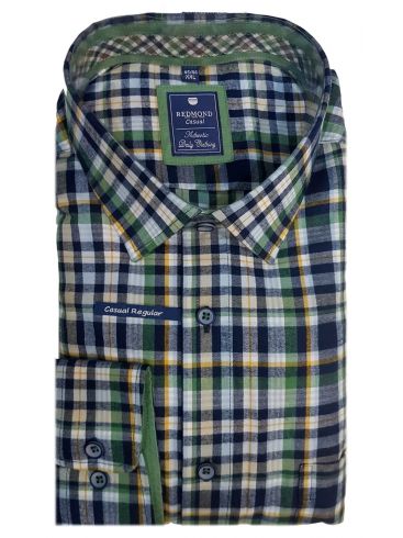 REDMOND Men's colorful long-sleeved flannel shirt