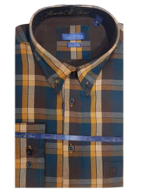 FORESTAL Ανδρικό πολύχρωμο καρό πουκάμισο φανέλλα 900715 Petroleo Color 69