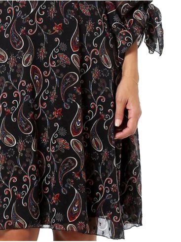 ANNA RAXEVSKY Εμπριμέ μίντι φόρεμα μουσελίνα με λαχούρια D22201
