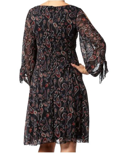 ANNA RAXEVSKY Printed muslin midi dress with ruffles D22201