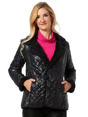 ANNA RAXEVSKY Women's black quilted jacket Z22212