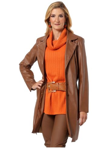 ANNA RAXEVSKY Women's leatherette trench coat Z22206 EKAI