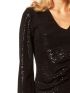 ANNA RAXEVSKY Μαύρο εφαρμοστό φόρεμα, παγιέτα και σούρα D22222 BLACK