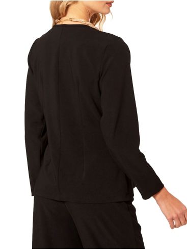 ANNA RAXEVSKY Γυναικεία μαύρη μπλούζα φάκελος B22237