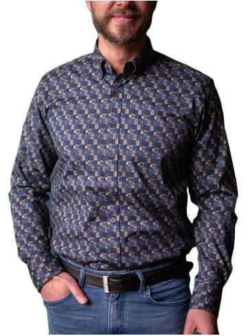 HENDERSON Men's Blue Long Sleeve Shirt 5505MB