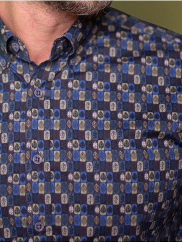 HENDERSON Men's Blue Long Sleeve Shirt 5505MB