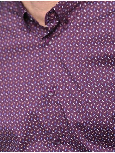 HENDERSON Men's Burgundy Long Sleeve Shirt 5722KCBM