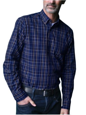 HENDERSON MeaHENDERSON Men's Blue Long Sleeve Shirt 5731KCBM 695 Navyn's Blue Long Sleeve Shirt 5724KCBM