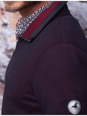 MEANTIME Men's burgundy long-sleeve knit cardigan 21232BM 450 RED